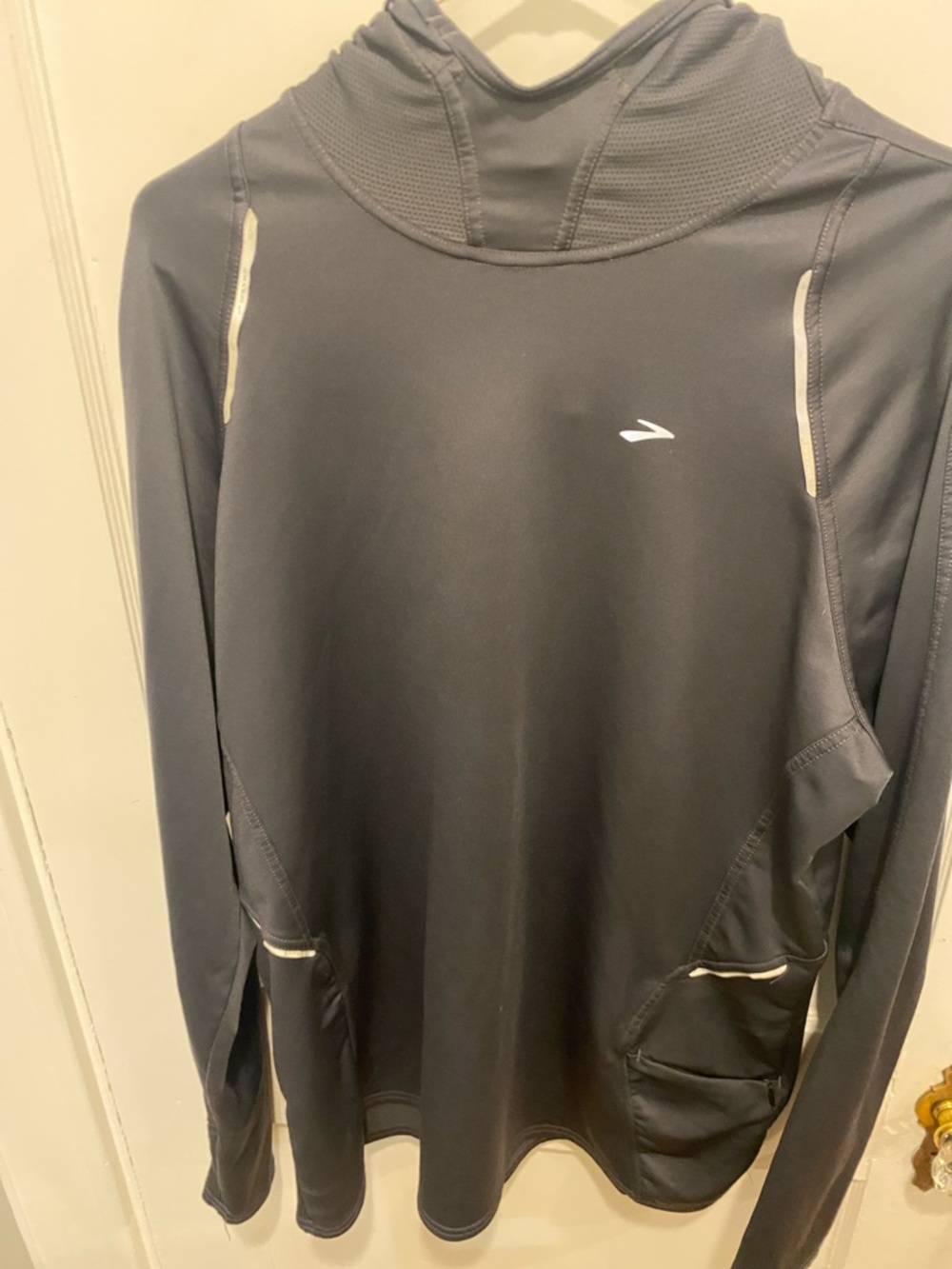Brooks Gray Hooded Long-Sleeve Running Top